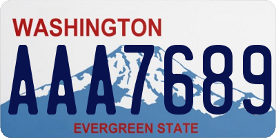 WA license plate AAA7689