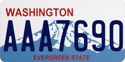 WA license plate AAA7690