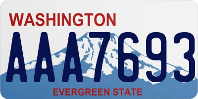 WA license plate AAA7693