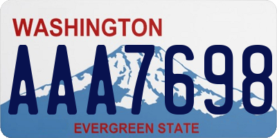 WA license plate AAA7698
