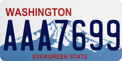 WA license plate AAA7699