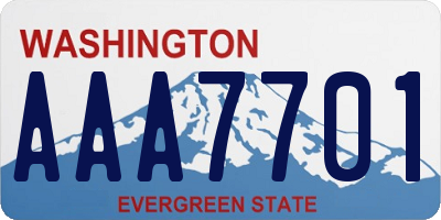 WA license plate AAA7701