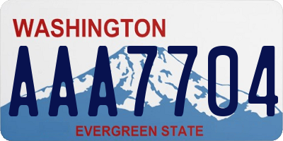 WA license plate AAA7704