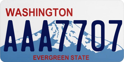 WA license plate AAA7707