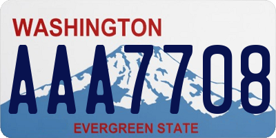 WA license plate AAA7708