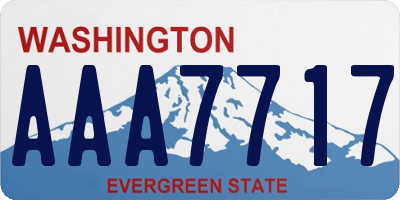 WA license plate AAA7717