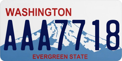 WA license plate AAA7718