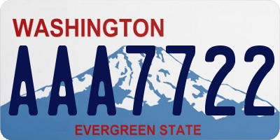 WA license plate AAA7722