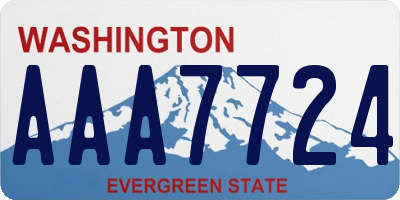 WA license plate AAA7724