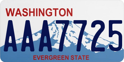 WA license plate AAA7725