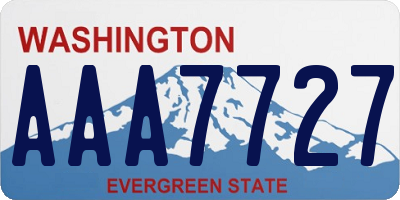 WA license plate AAA7727