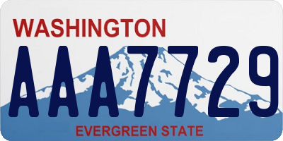WA license plate AAA7729