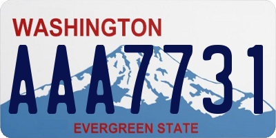 WA license plate AAA7731