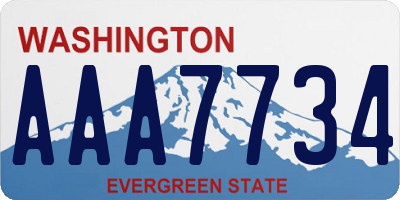 WA license plate AAA7734