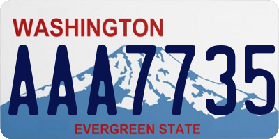 WA license plate AAA7735