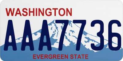 WA license plate AAA7736