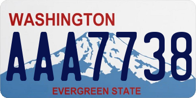 WA license plate AAA7738
