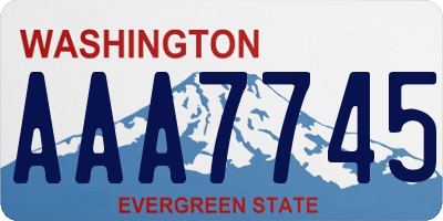 WA license plate AAA7745