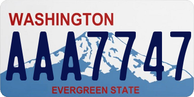 WA license plate AAA7747