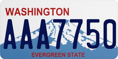 WA license plate AAA7750