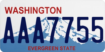 WA license plate AAA7755