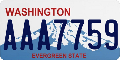 WA license plate AAA7759