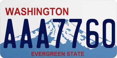 WA license plate AAA7760