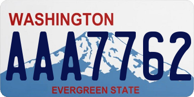 WA license plate AAA7762