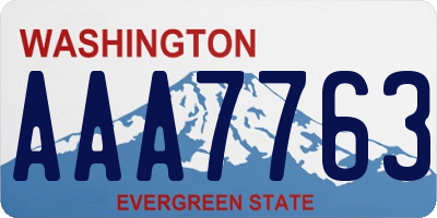 WA license plate AAA7763