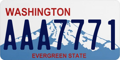 WA license plate AAA7771