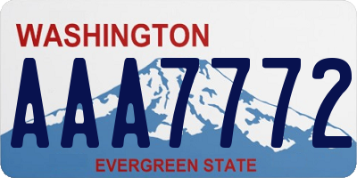 WA license plate AAA7772