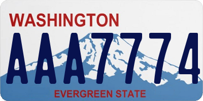 WA license plate AAA7774