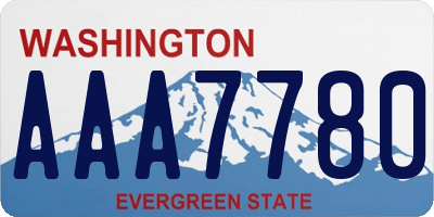 WA license plate AAA7780