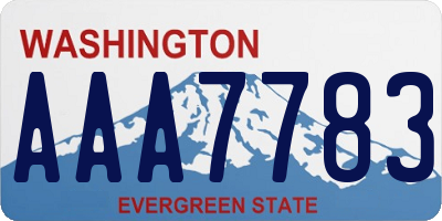 WA license plate AAA7783