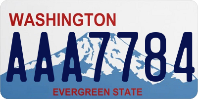 WA license plate AAA7784