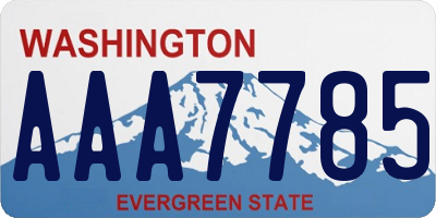 WA license plate AAA7785