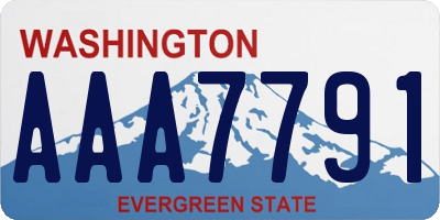 WA license plate AAA7791