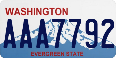 WA license plate AAA7792