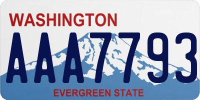 WA license plate AAA7793