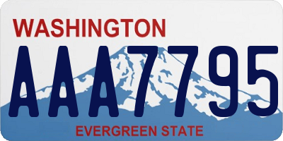 WA license plate AAA7795