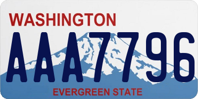 WA license plate AAA7796