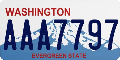 WA license plate AAA7797