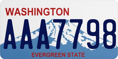 WA license plate AAA7798