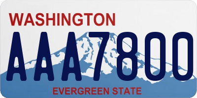 WA license plate AAA7800