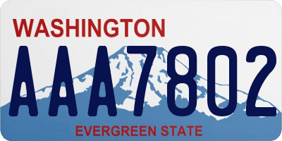 WA license plate AAA7802