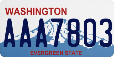 WA license plate AAA7803