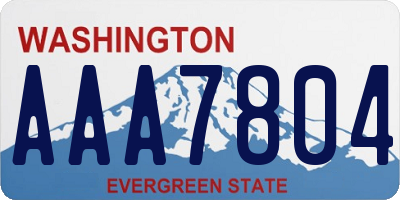 WA license plate AAA7804