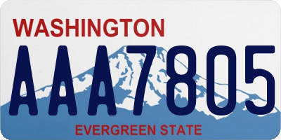 WA license plate AAA7805