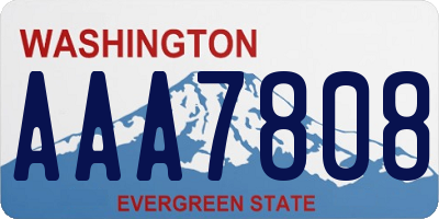 WA license plate AAA7808