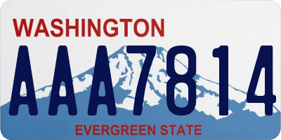 WA license plate AAA7814